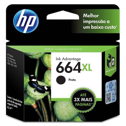 Imagem de Cartucho de Tinta HP 664XL, Preto