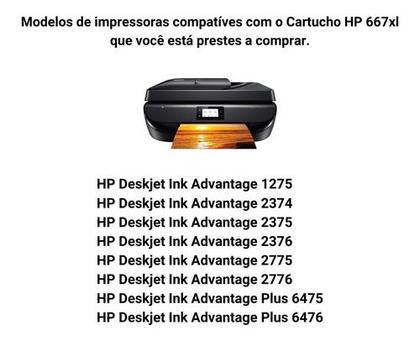 Imagem de Cartucho De Tinta Hp 667xl 8,5ml Preto Advantage Original