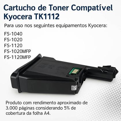 Imagem de Cartucho de Toner TK1112 Compatível FS1020MFP FS1120 3.000 Páginas