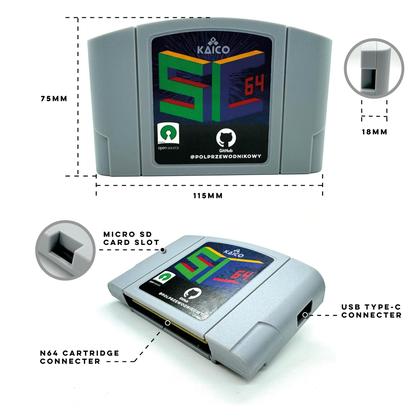 Cartucho Flash Kaico Edition SummerCart64 Open Source para N64