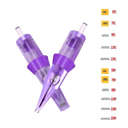 Imagem de Cartuchos de Tatuagem Profissionais (50 Unidades) - Agulhas Descartáveis 0,3mm (RL, RS, RM, M1)