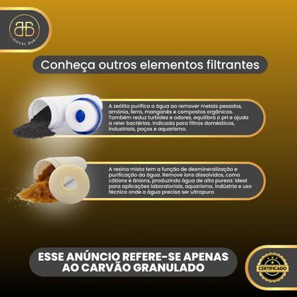 Imagem de Carvão Ativado Granulado De Casca De Coco 25kg Para Filtros Cor Preto