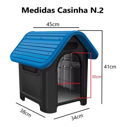 Imagem de Casa Cachorro Plástica Desmontável Dog Home N2 Azul