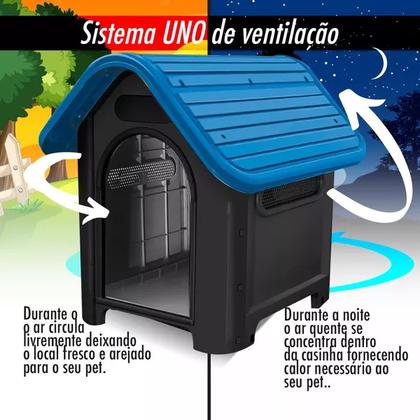 Imagem de Casa Cachorro Plástica Desmontável Dog Home N2 Azul