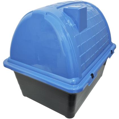 Imagem de Casa Casinha Cachorro Cães Protege Evita Frio Porte Pequeno Plástico Iglu N2 Azul Furacão Pet