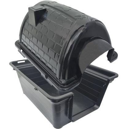 Imagem de Casa Casinha Cachorro Cães Protege Evita Frio Porte Pequeno Plástico Iglu N3 Black Furacão Pet