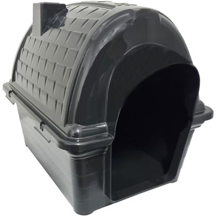 Imagem de Casa Casinha Cachorro Cães Protege Evita Frio Porte Pequeno Plástico Iglu N3 Black Furacão Pet