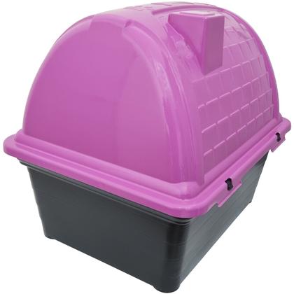 Imagem de Casa Casinha Cachorro Cães Protege Evita Frio Porte Pequeno Plástico Iglu N3 Rosa Furacão Pet