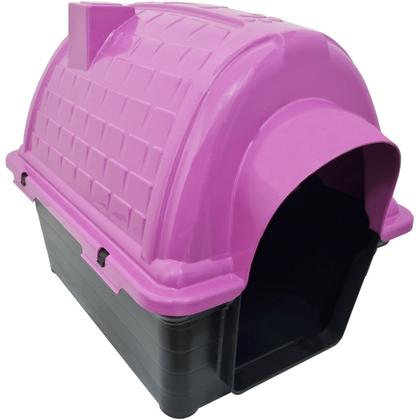 Imagem de Casa Casinha Cachorro Cães Protege Evita Frio Porte Pequeno Plástico Iglu N3 Rosa Furacão Pet