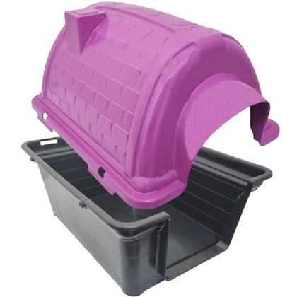 Imagem de Casa Casinha Cachorro Cães Protege Evita Frio Porte Pequeno Plástico Iglu N3 Rosa Furacão Pet