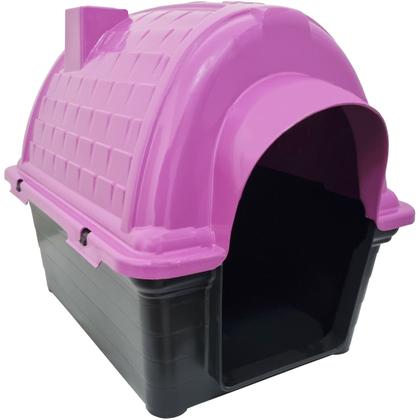 Imagem de Casa Casinha Cachorro Cães Protege Evita Frio Porte Pequeno Plástico Iglu N3 Rosa Furacão Pet