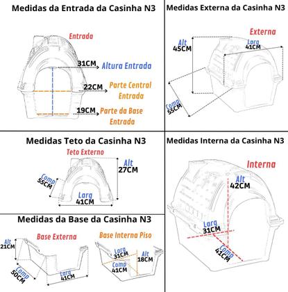 Imagem de Casa Casinha Cachorro Cães Protege Evita Frio Porte Pequeno Plástico Iglu N3 Vermelho Furacão Pet