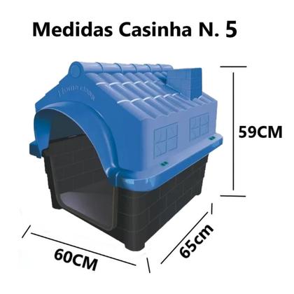 Imagem de Casa Casinha Cachorro Plástica Desmontável N5 Grande Azul