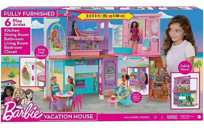 Imagem de Casa De Bonecas Barbie Malibu + Acessórios Mattel - Hcd50
