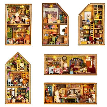 Imagem de Casa De Bonecas De Madeira Para Adultos Com Móveis E Luz, Modelo De Quebra-Cabeça Miniatura 3D Para