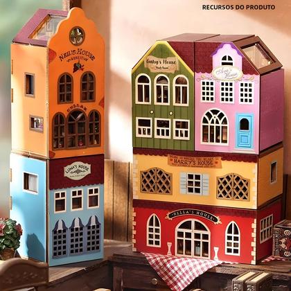 Imagem de Casa De Bonecas De Madeira Para Adultos Com Móveis E Luz, Modelo De Quebra-Cabeça Miniatura 3D Para