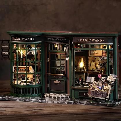 Imagem de Casa De Bonecas Miniatura De Madeira DIY Quebra-Cabeça 3D Modelo De Montagem Com Móveis Iluminação