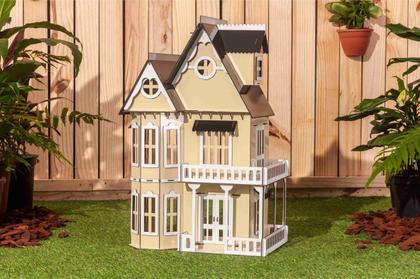 Imagem de Casa de bonecas para mini bonecas compatível com lol e polly modelo mirian crem - darama