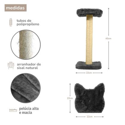 Casa Para Gatos Com Dois Andares Rede Plataforma 3 Andares Com Brinquedo Poste Horizontal Cara de Gato - Miupet Imagem de Casa Para Gatos Com Dois Andares Rede Plataforma 3 Andares Com Brinquedo Poste Horizontal Cara de Gato