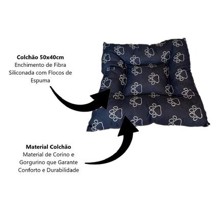 Imagem de Casa Pet N2 Dog Azul + Cama Preta + Brinquedos Sonoros Pet