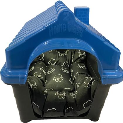 Imagem de Casa Pet N2 Dog Azul + Cama Preta + Brinquedos Sonoros Pet