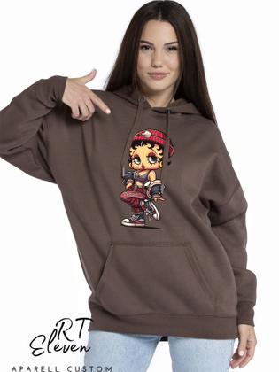 Imagem de Casaco Blusa Moletom Masculino e Feminino Canguru Estampa Betty Com Bolso e Capuz Inverno Frio Ref02