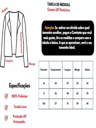 Imagem de Casaco Camisa de Proteção UV Feminino