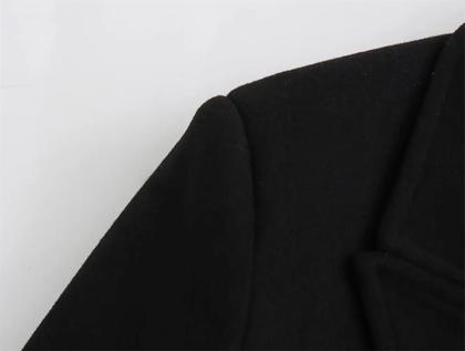 Imagem de Casaco De Lã De Comprimento Médio Estilo Britânico Para Mulheres plus Size 2024 Com Dois Botões Para