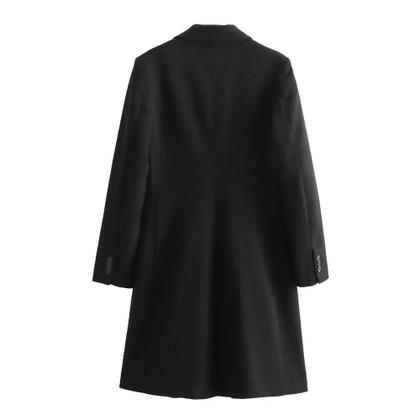 Imagem de Casaco De Lã De Comprimento Médio Estilo Britânico Para Mulheres plus Size 2024 Com Dois Botões Para