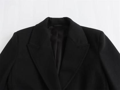 Imagem de Casaco De Lã De Comprimento Médio Estilo Britânico Para Mulheres plus Size 2024 Com Dois Botões Para