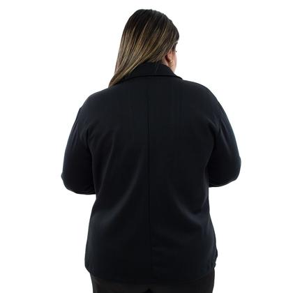 Imagem de Casaco Feminino Alfaiataria Plus Size Terninho Blaser Social Inverno Térmico Malha Neoprene Trabalho E Festas 