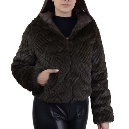 Casaco Feminino Alpelo Dupla Face Marrom Cocoa - 20600050 Imagem de Casaco Feminino Alpelo Dupla Face Marrom Cocoa - 20600050