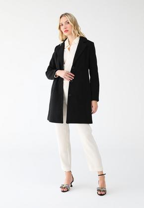 Imagem de Casaco Feminino De Lã Batida Inverno Elegante Com Botões