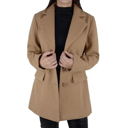 Imagem de Casaco Feminino Facinelli By Mooncity Marrom Kaqui - 610259