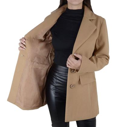Imagem de Casaco Feminino Facinelli By Mooncity Marrom Kaqui - 610259