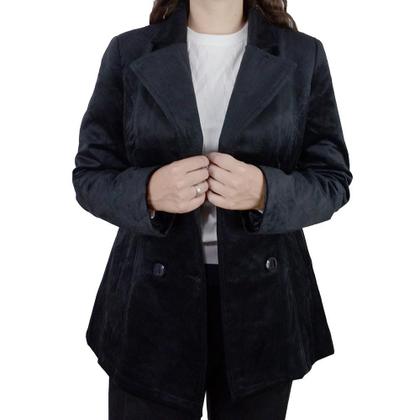 Imagem de Casaco Feminino Facinelli By Mooncity Veludo Preto - 610228