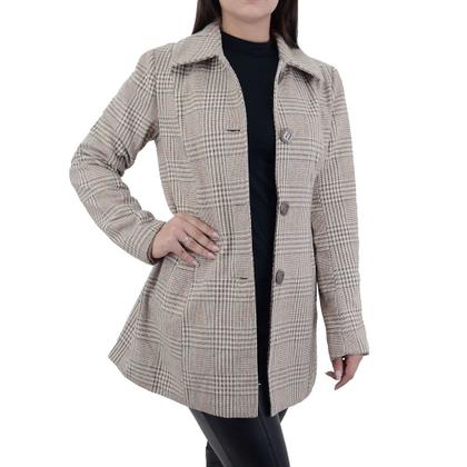Imagem de Casaco Feminino Facinelli By Mooncity Xadrez Kaki - 610254