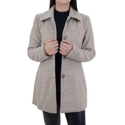 Imagem de Casaco Feminino Facinelli By Mooncity Xadrez Kaki - 610254