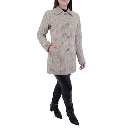 Imagem de Casaco Feminino Facinelli By Mooncity Xadrez Kaki - 610254
