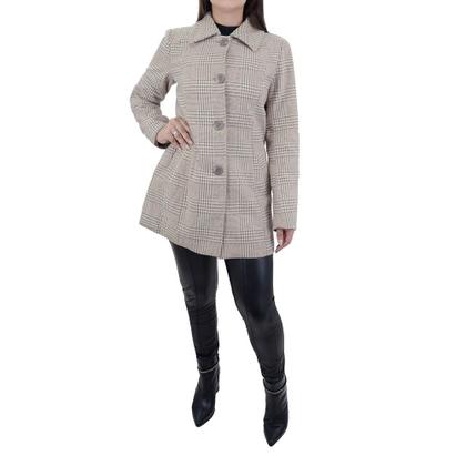 Imagem de Casaco Feminino Facinelli By Mooncity Xadrez Kaki - 610254
