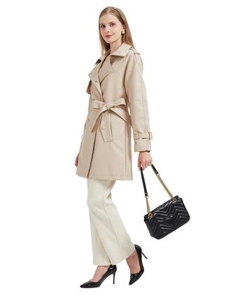 Imagem de Casaco feminino GRAN ORIENTE de material sintético com trespassado duplo