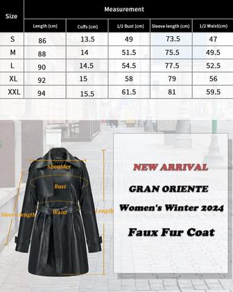 Imagem de Casaco feminino GRAN ORIENTE de material sintético com trespassado duplo