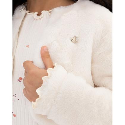 Imagem de Casaco Infantil Menina Carneirinho Off White Nina Go