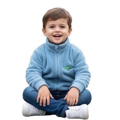 Imagem de Casaco Infantil Menino Peluciado com Zíper Inverno Escolar -