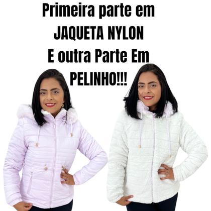 Imagem de Casaco Jaqueta Feminina Dupla Face Veste Dois Lado Peluciada