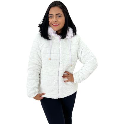 Casaco Jaqueta Feminina Dupla Face Veste Dois Lado Peluciada - Anj Modas Imagem de Casaco Jaqueta Feminina Dupla Face Veste Dois Lado Peluciada