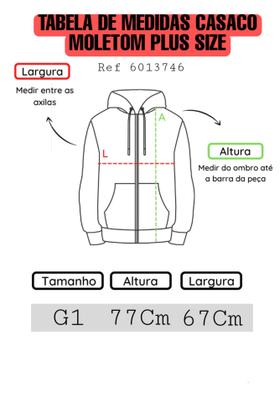 Imagem de Casaco Jaqueta Moleton com Capuz, bolso frontal, tam. G1 Plus Size Cinza com listra azul 6013746
