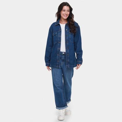 Imagem de Casaco Jeans Dzarm Amarração Feminino