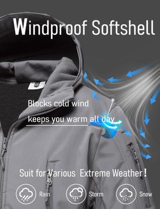 Imagem de Casaco MAGCOMSEN impermeável para homens com capuz e lã