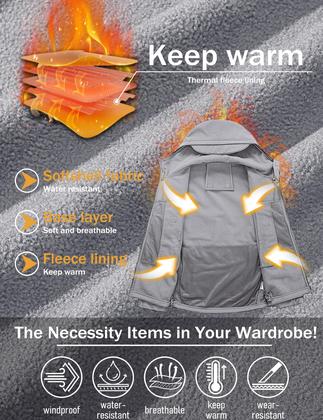 Imagem de Casaco MAGCOMSEN impermeável para homens com capuz e lã